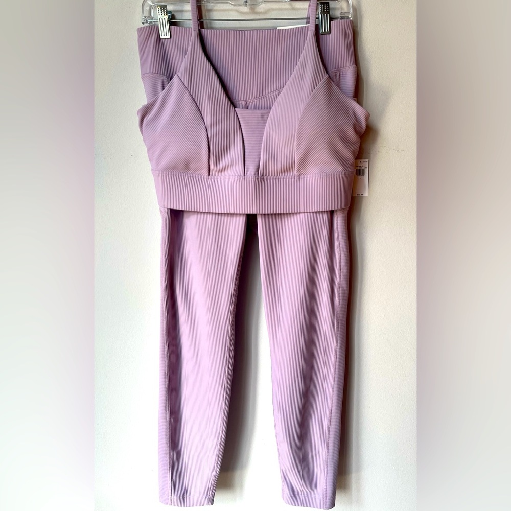 NWT Old Navy Powersoft Matching Set Bra & Leggings, Lavender, L